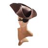 Chapeau de Pirate Cosplay Couleur Unie Cuir Synthétique Chapeau Tricorne Adulte Chapeau de Cowboy Western Drôle Halloween