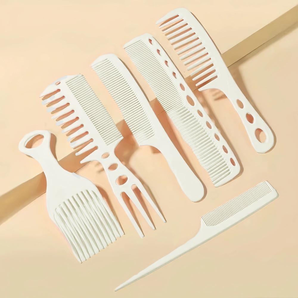 

6pcs Curling Comb Beauty Salon Hair Comb Lightweight Brush Combs Hairbrush Men Women бежевый
