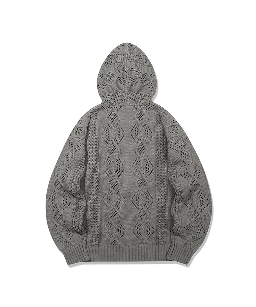 Mainbooth Neutral Punching Zip-Up Sweater(Charcoal)