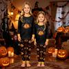 Halloween Pumpkin Print Family Pajama Set Long Sleeve Top and Pants Cozy Homewear Matching Outfits for Adults and Kids