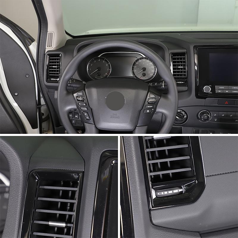 For Nissan Frontier -2024 ABS Car Central Control Air Outlet Frame Trim Sticker Protection Decorative Cover Car Accessories