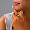 Chunky Open Ring for Women, Double Layer Dome Wide Bold Thick Ring, Stainless Steel Minimalist Jewelry