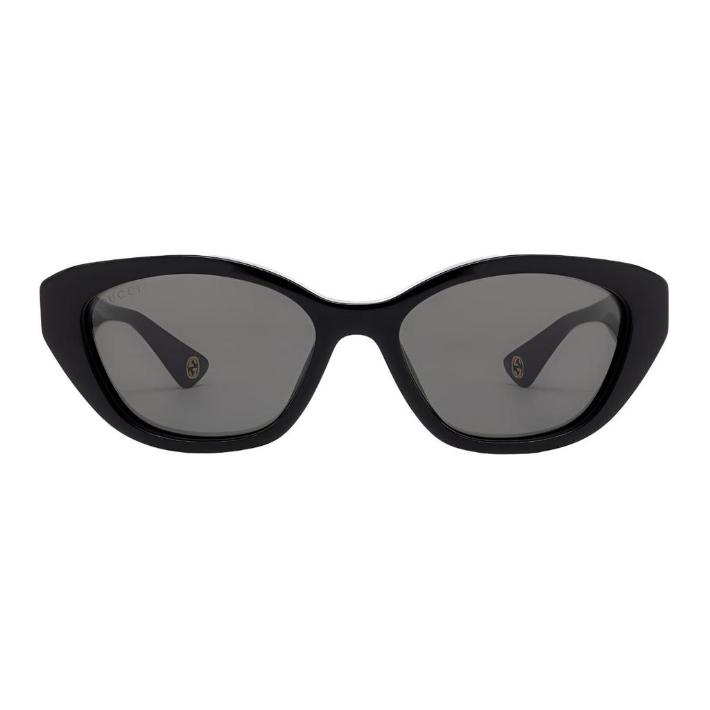 GUCCI Letter Detail Acetate Irregular Sunglasses Women's Black