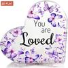 2D Flat, Heart-Shaped Christian Butterfly Acrylic Plaque Suitable for Women, Purple-Themed Verse Desk Decor with Butterfly - Inspirational Gift for Mo