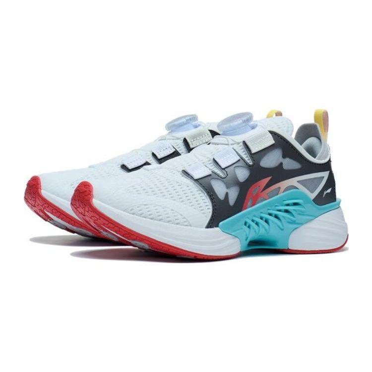 Li Ning Childrens Canglan 2.0 Low-Top Running Shoes Kids Running Shoes White Black Blue YKFT034-1