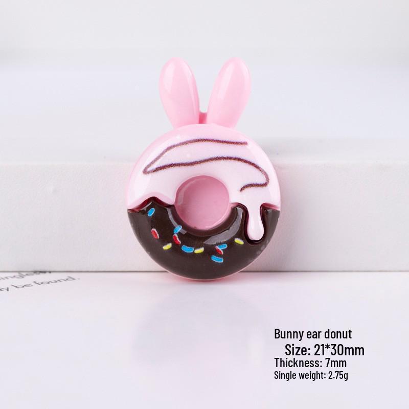 Cartoon Donut Resin Accessories: DIY Cream Glue Stickers for Phone Cases, Water Bottles, Refrigerators, and Storage Boxes.