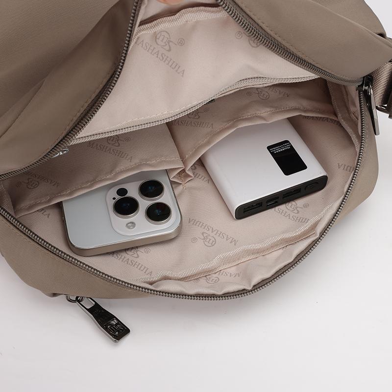 Waterproof Nylon  Crossbody Bag Casual Versatile Single Oulder Travel Bag for Women Soft Handle Zipper Closure Handbags