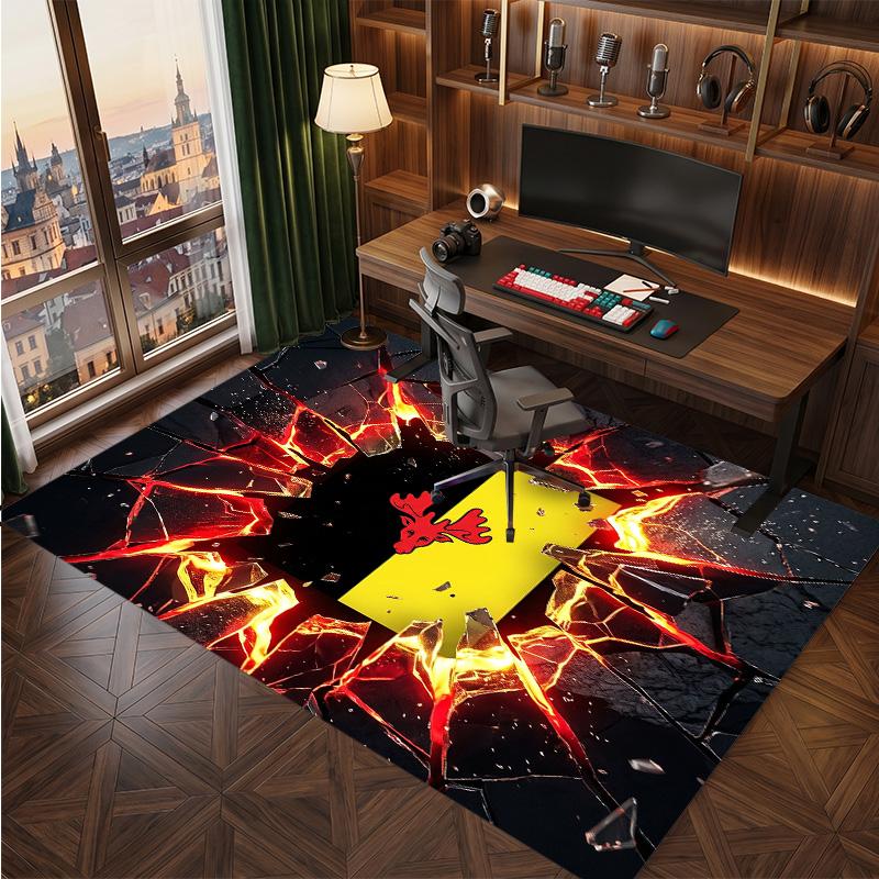 Watford Football Print Crystal Velvet Rug, Comfortable Water Absorbent Non Slip Indoor Floor Carpet