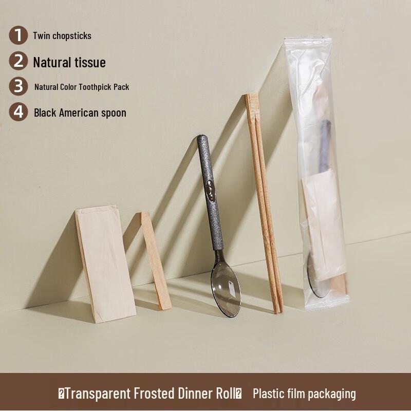 Miaojie Individually Wrapped Disposable Chopsticks & 4-Piece Cutlery Set