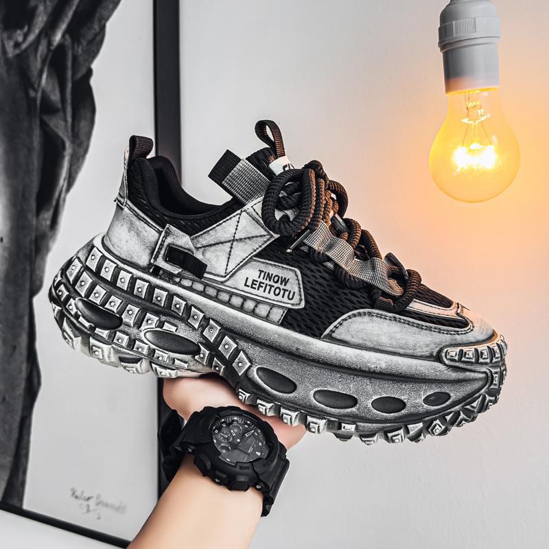Dad shoes spring and autumn teenagers platform heightening shoes retro old casual sports shoes net running shoes 39