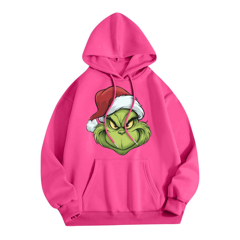 Women's Fashion Christmas Printed Casual Hooded Sweatshirt With Pockets
