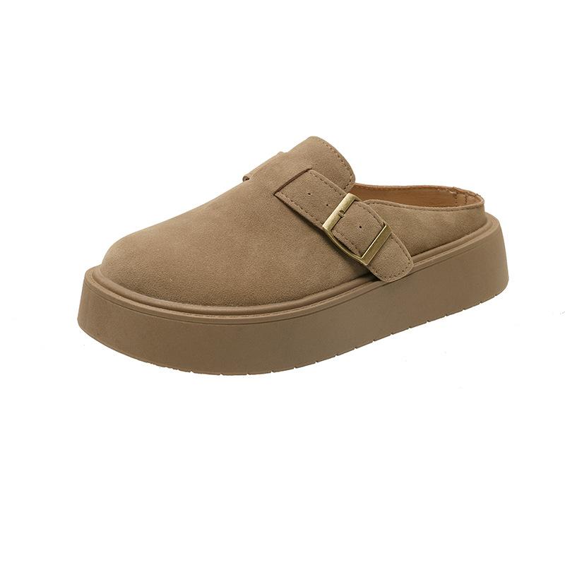 Baotou Girl 2025 Spring New Thick-bottomed Muffin Casual Fashion Lazy One Pedal Half Slippers