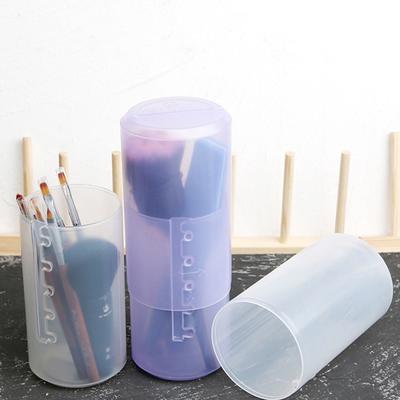 Höhenverstellbarer Aufbewahrungs Make-up Make-up Pinsel Eimer mit Deckel Make-up Organizer für Kosmetikhalter Schreibtisch Kosmetikaufbewahrung