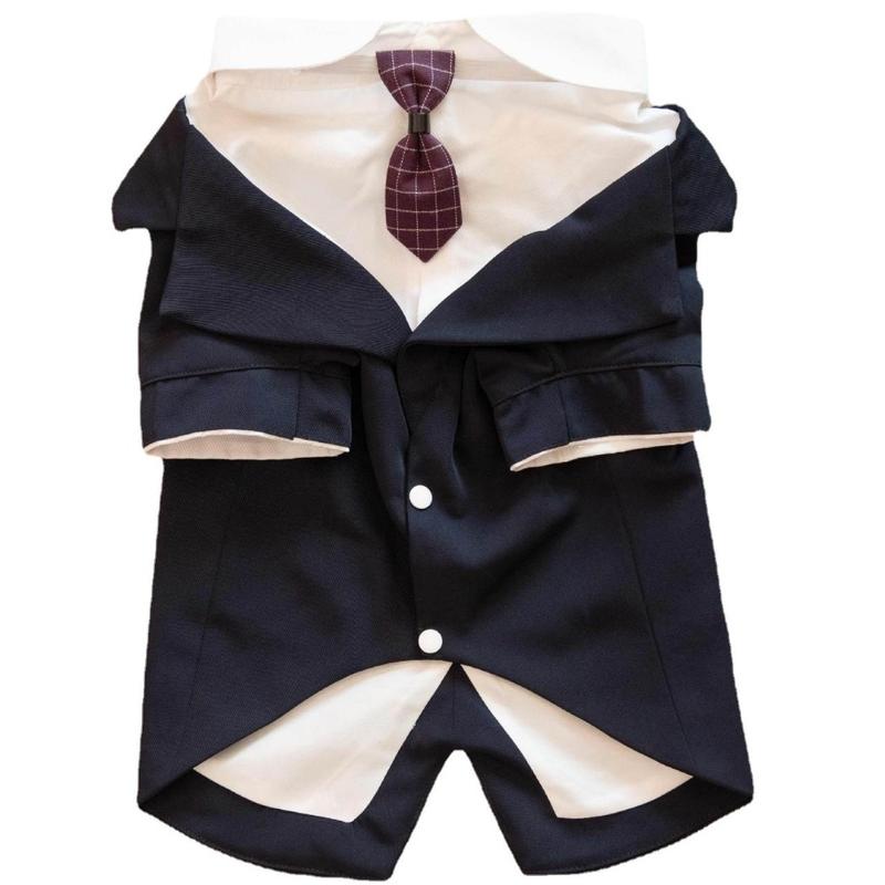 Elegant Pet Dog Suit Coat Puppy Wedding Suit Fake Two Pieces Cute Puppy Suit with Tie Dog Costume for Small Medium Large Dogs
