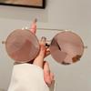Vintage Round Sunglasses Men  New In Fashion Double Bridge Mirror Shades Women Trendy Retro Brand Design Sun Glasses
