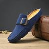 Fashion None Slip Men's Muller Shoes Suede Leather Half Shoes New Handmade Loafer Business Wedding Slippers Formal Casual Male Half Drag