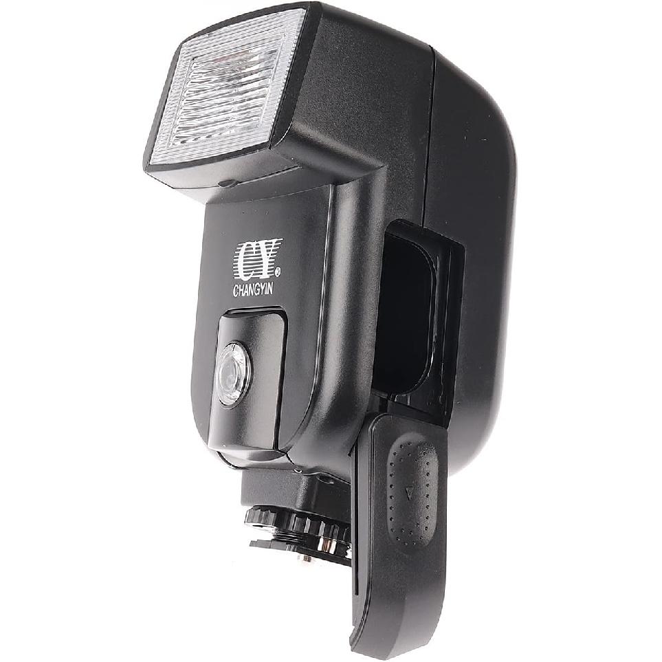 FocusFoto YINYAN CY-20 Universal Hot Shoe On-Camera Flash Speedlite Electronic Speedlight with Sync Port for Nikon Canon Panasonic Olympus Pentax