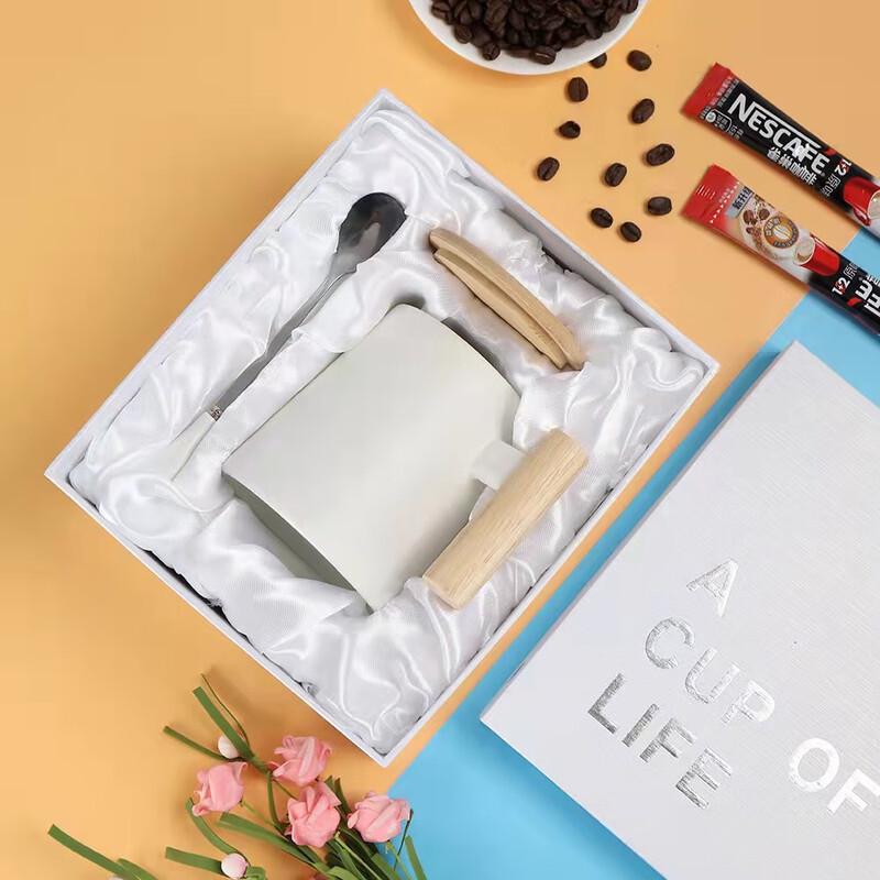 Conical Ceramic Mug with Wooden Handle