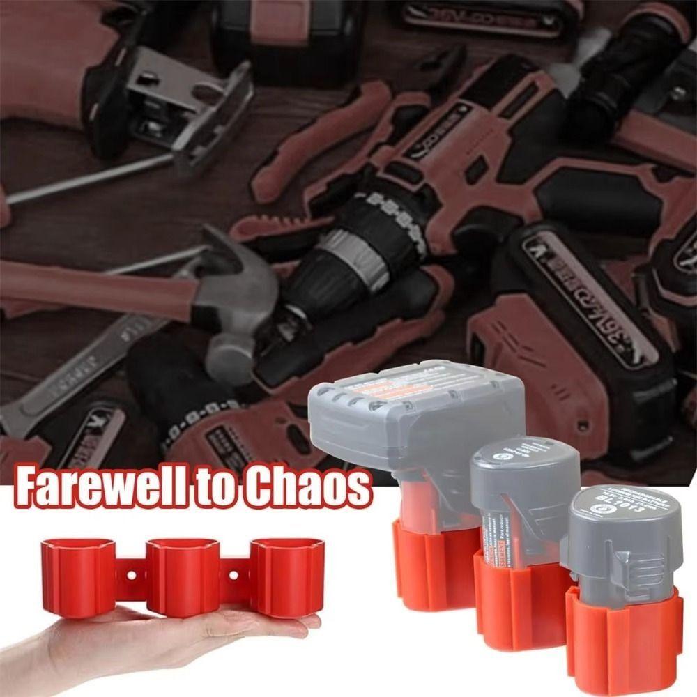 Wall Mounted Battery Holder Fixed Bracket Installation Base Battery Storage Holder Buckle System for Makita/ Milwaukee/ Bosch