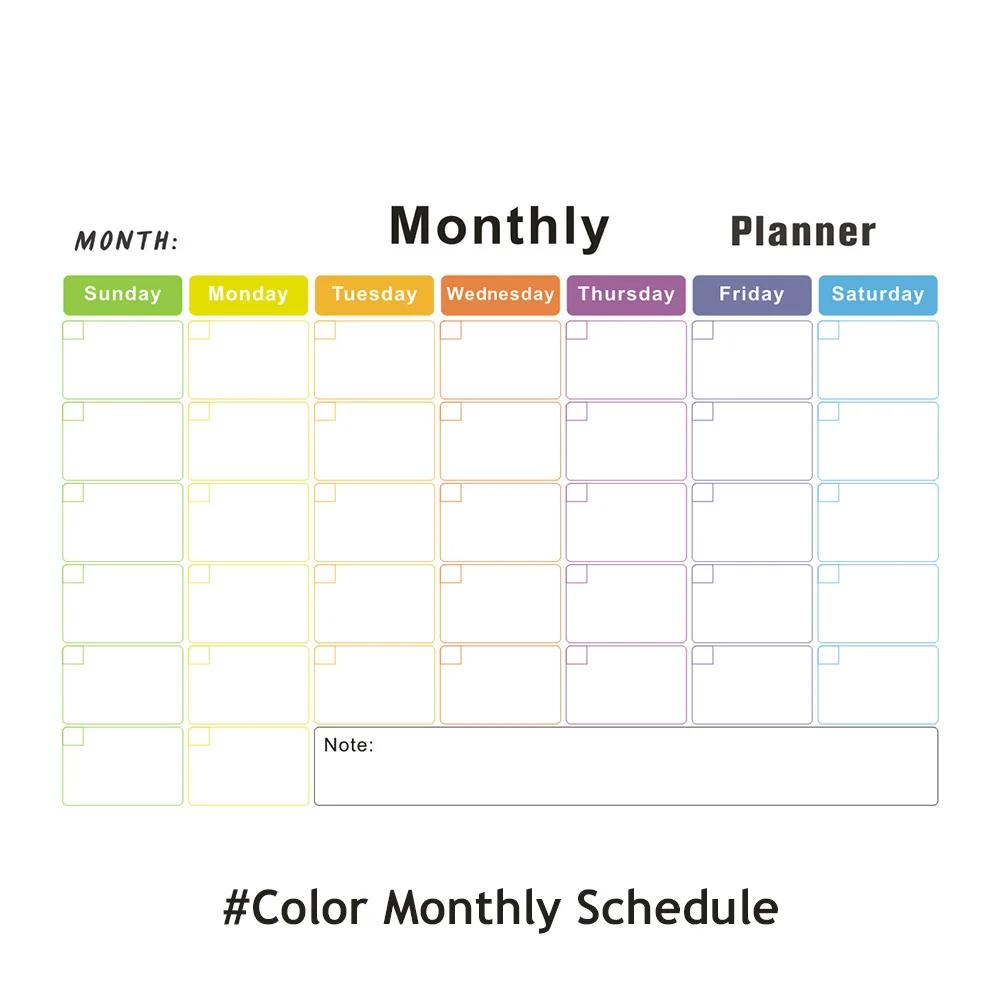 A3 Magnetic Weekly & Monthly Planner Whiteboard Fridge Magnet Flexible Daily Message Drawing Refrigerator Bulletin White Board