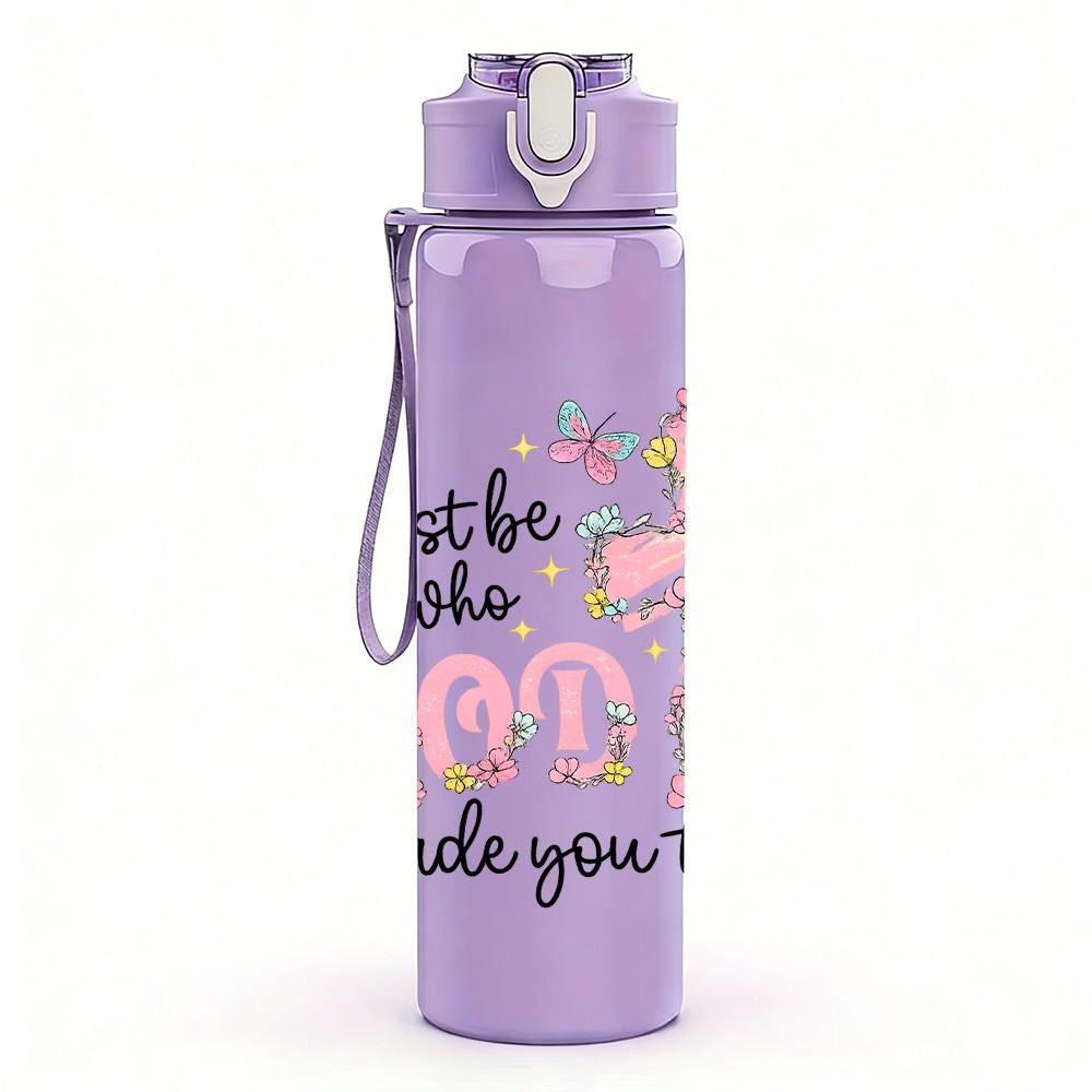 1PC Out For The God Faith Cross Quote Print 750ml Color Plastic Sports Water Bottle Leakproof Flip Straw Lid Suitable for Sports Office Home Use