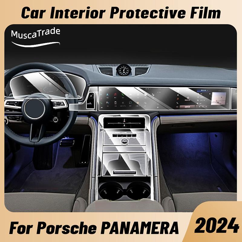 Protezione Pellicola in TPU Antigraffio per Console Centrale Interno Auto, Cruscotto Media, Navigazione Per PORSCHE PANAMERA 2024 Adesivo