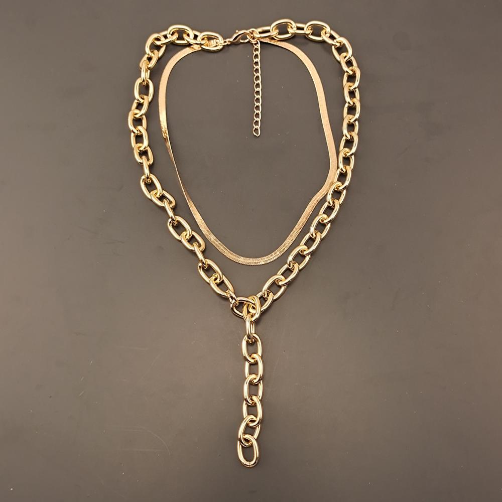Punk Gothic Chunky Choker Necklace Collares Statement Hip Hop Rock Long Chain Necklaces Set Women Men Steampunk Jewelry