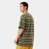 Li Ning Casual Striped Round Neck T-Shirt Men Tops Deep-Moss-Green ATSV515-6