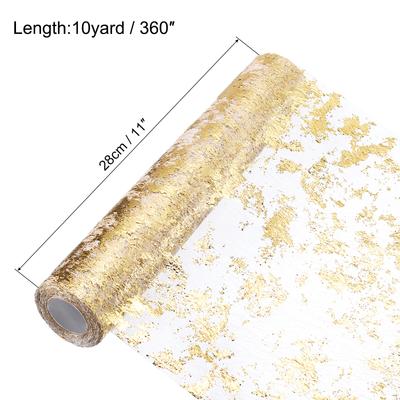Table Runner 11 X 360 Inch, Metallic Foil Thin Mesh Table Runner Roll for Event Party, Birthday Party, Weddings, Christmas