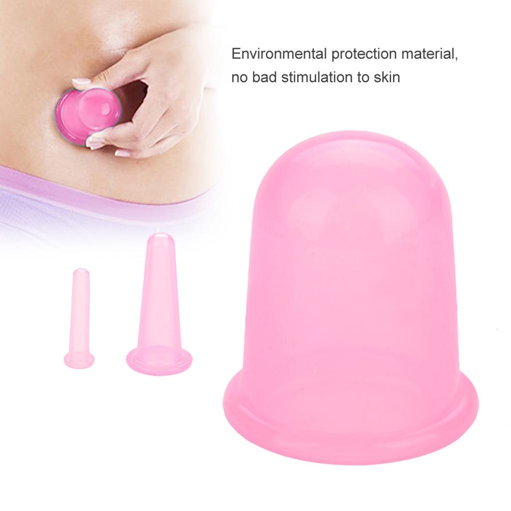 4pcs/set Silicone Vacuum Body Helper Anti Cellulite r Cups Cupping (Blue)