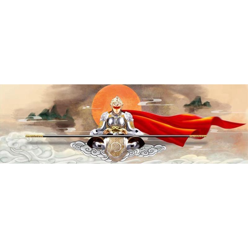 

5d Алмазная картина Сунь Укун Плитка Крест Алмазная вышивка 2024 Полная Алмазная Новая Гостиная Спальня Кровать Diy Ведро Победа над Буддой Мозаичное Искусство 100-50CM белый