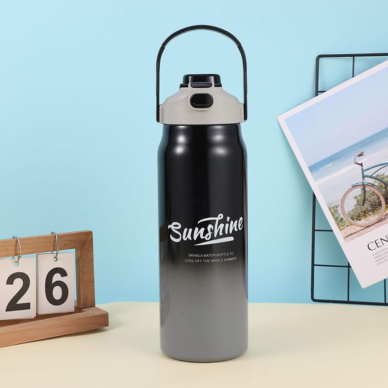 

Термос MeyJig с герметичной бутылкой из нержавеющей стали, термосы с изоляцией 1 л/1,2 л/1,5 л/1,8 л 1000ml чёрный