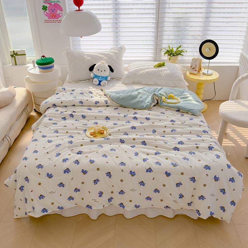 

Летнее одеяло с изображением динозавра, стеганое одеяло с кондиционером для детей и подростков, приятное для кожи, дышащее, тонкое, можно стирать 150x200cm 1Pc