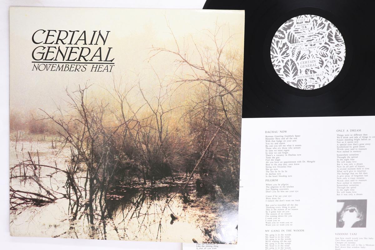 

LP Record CERTAIN GENERAL Novembers Heat ID7 LINVITATION A 1984 France Rock Used