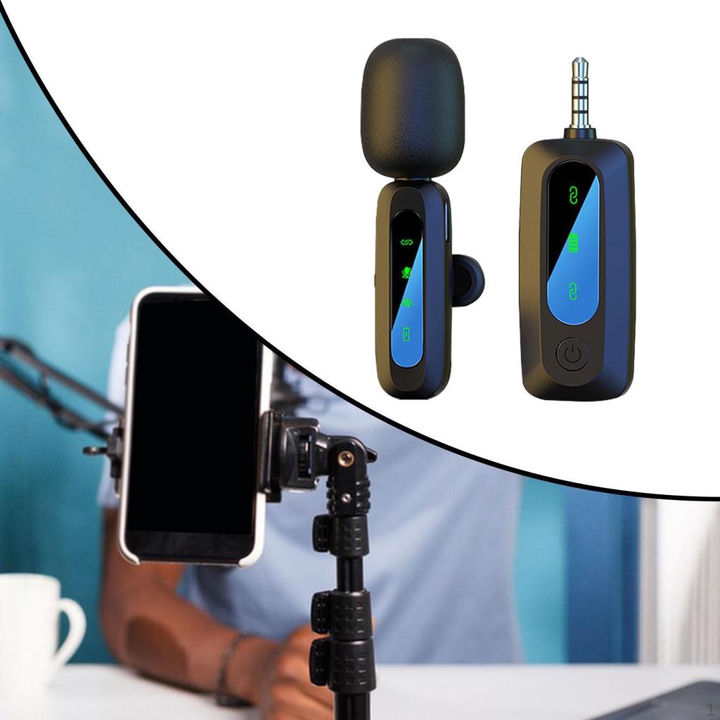 Lavalier Microphone with Receiver Lapel Mic for Vlog Video Recording Speaker
