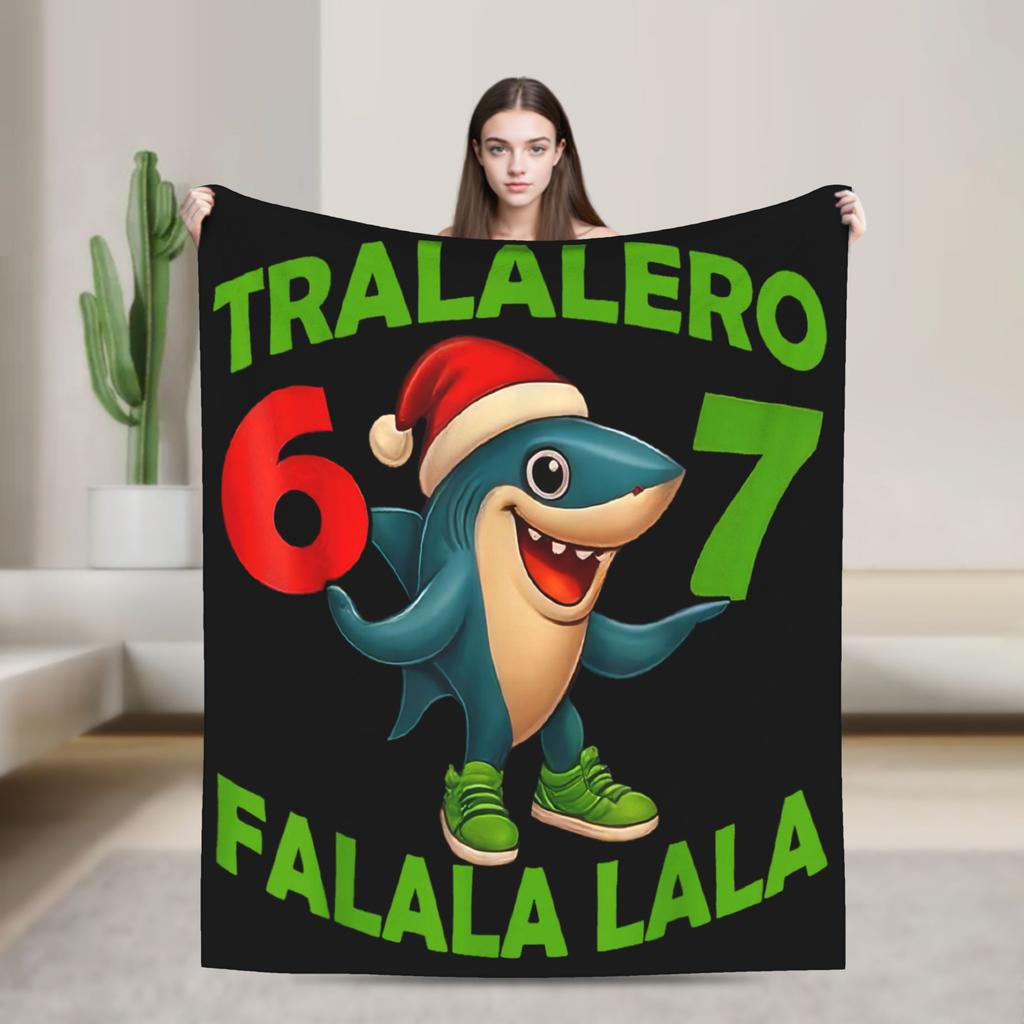 Šest Sedm 67 Meme Brainrot Pop It Vtipná Flanelová Přikrývka v Italském Stylu Dívčí Měkké Teplé Povlečení Přehozy Podzimní Obývací Pokoj Přehoz přes Postel