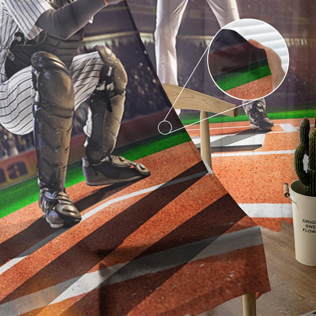 Sports Baseball Pitch Athlete Curtain For Living Room Transparent Tulle Curtains Window Sheer For The Bedroom Accessories Decor