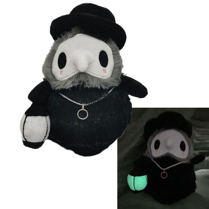 Nieuwe 20cm Cartoon Dier Kraai Dokter Knuffel Pluche Speelgoed Halloween Dokter Feest Prom Rekwisieten Lichtgevend Pluche Speelgoed Cadeaus