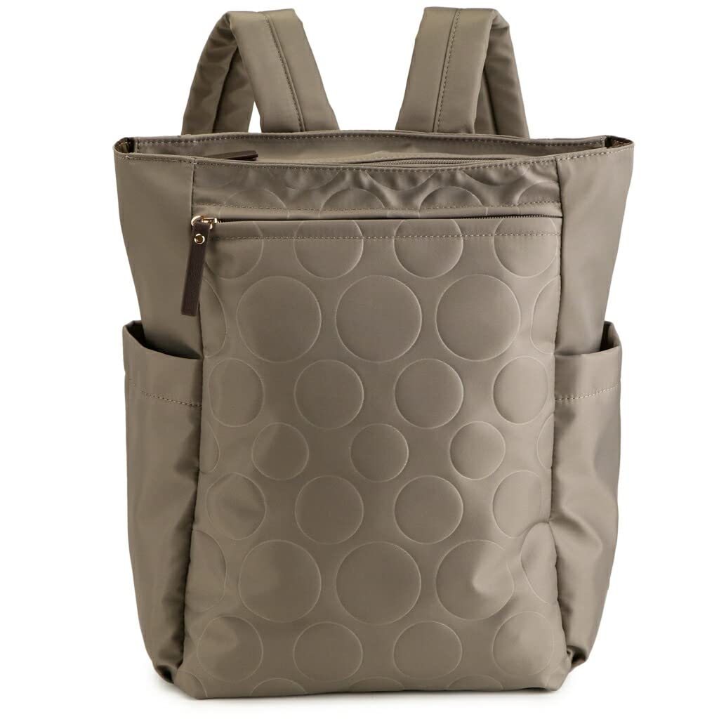 Pragma Women s Lightweight Nylon Polka Dot Tote Bag Backpack (Gray)