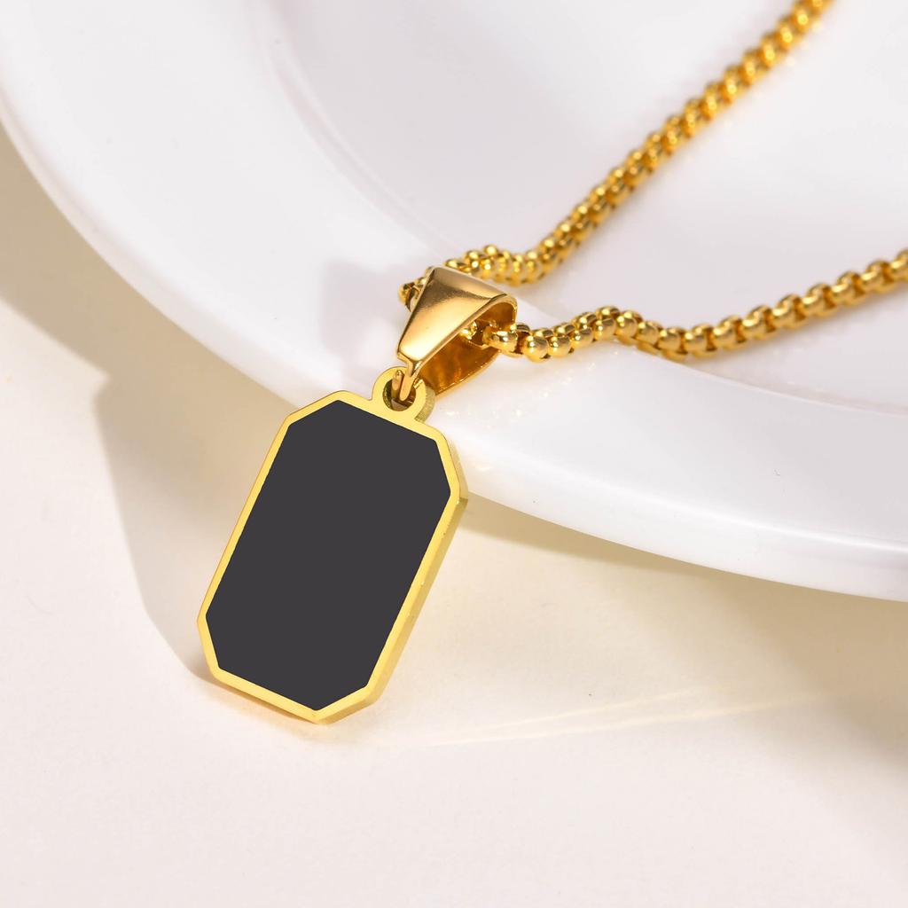 Vnox Piccoli Ciondoli Medagliette Militari Collane per Uomo Ragazzi, Acciaio Inossidabile Colore Nero Argento Medaglietta Militare con Catena a Scatola Regalo per Lui