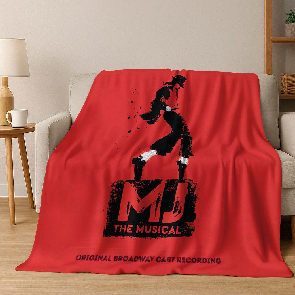 

Fashion MJ Michael Jackson King of Pop Art Flannel Blanket,Cozy Soft Throw Blanket for Home Bedroom Bed Sofa Picnic Cover Gift 75x90cm
