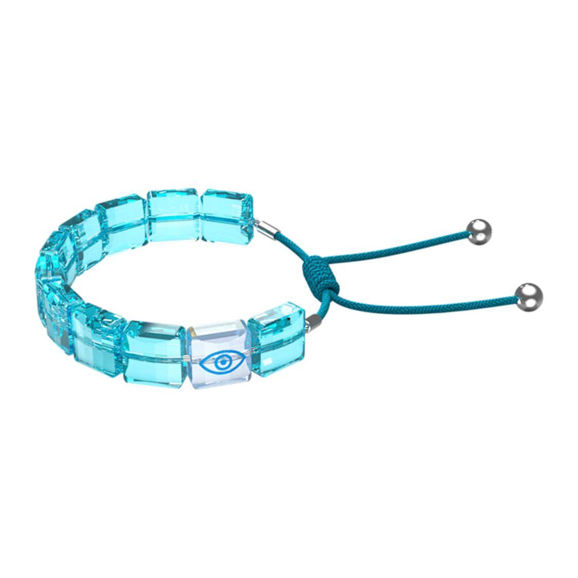 Swarovski Letra Bracelet Evil Eye Women bracelets Blue Rhodium-Plated 5614971 Box,F
