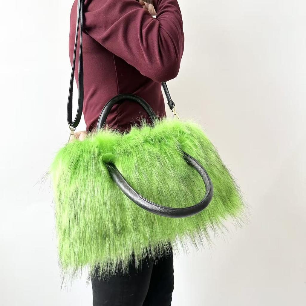 Neue Herbst-/Winter-Plüsch-Tragetasche - Modische Damen-Handtasche aus Kunstpelz