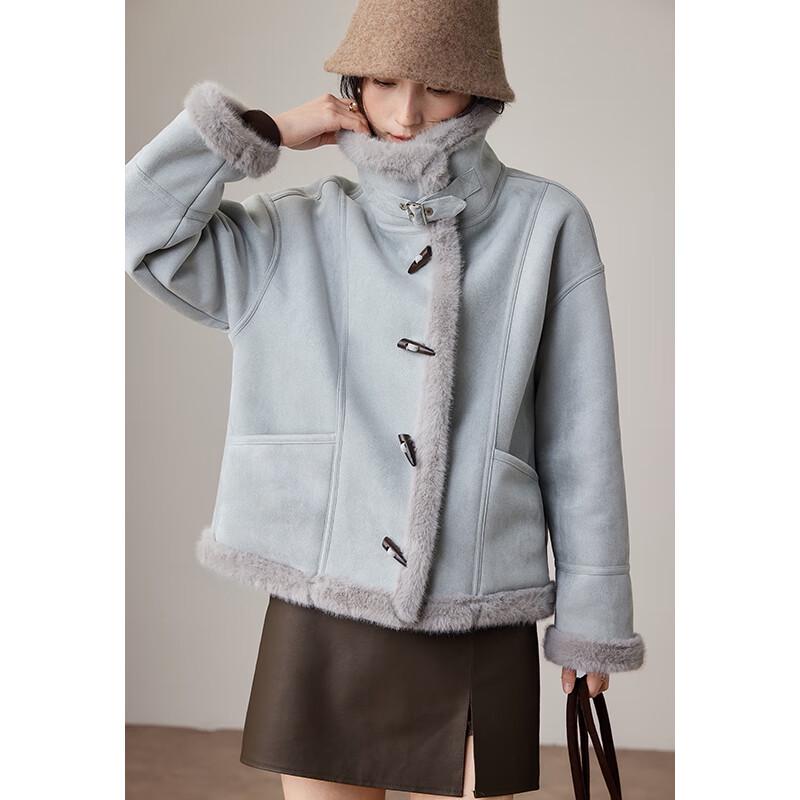 VICTORIA&VERA Women's Winter Faux Shearling Toggle Coat