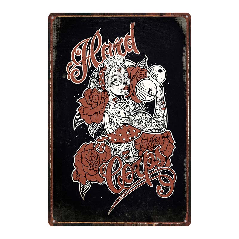 YZFQ  Sugar Skull Plaque Metal Vintage Horror Tin Sign  Wall  Bar Restaurant Home Art Cinema Tattoo Shop Decor Poster DU-7291B
