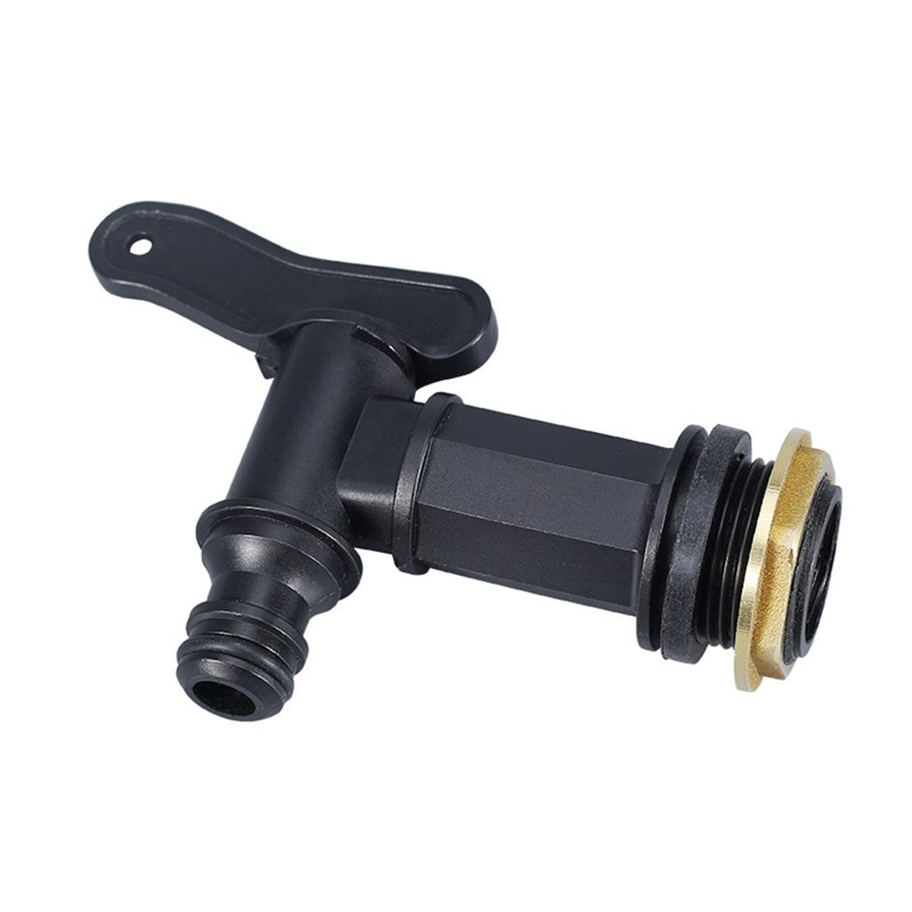 3/4" Water Butt Tap Plastic Snap Fit Hosepipe Rain Barrel Water Butts Thread Replacement Water Tap with Brass Nut