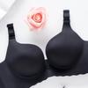 Black Seamless Push Up Bra With Honeycomb Breathable Texture And Adjustable Wide Straps