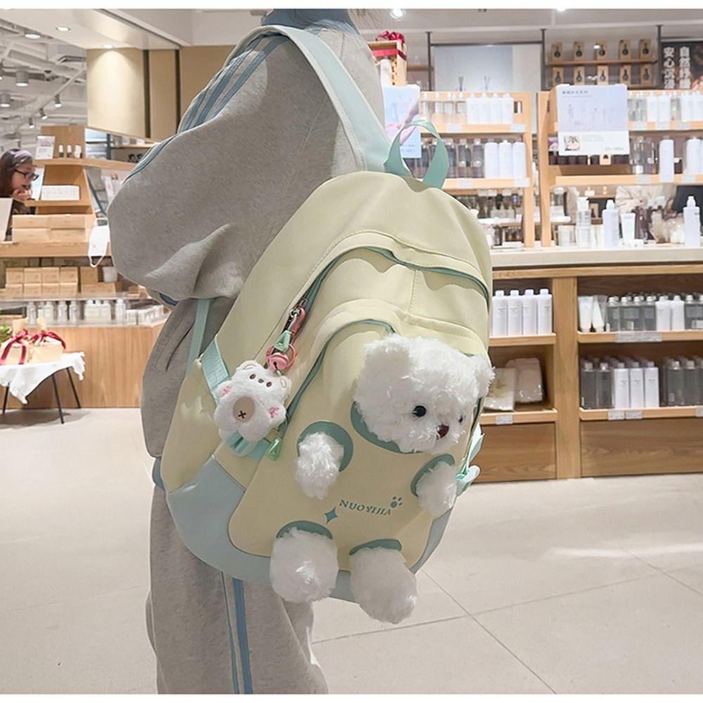 Cute Plush Bear Backpack Bear Doll Cute Schoolbag Fashion Rucksack Junior High School