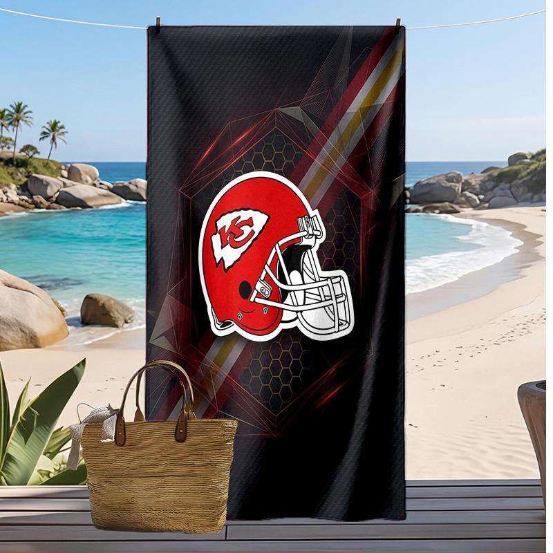 Kansas City Chiefs Print Beach Towel Soft Portable Quick?dry Towel For Pool Summer Vacation Outdoor Sport