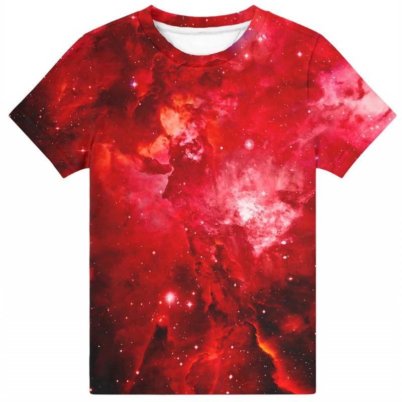 T-shirt une pièce pour enfants, motif ciel étoilé, pour garçons de 9 à 12 ans, à la mode, motif cosmique 3D, pour l'été